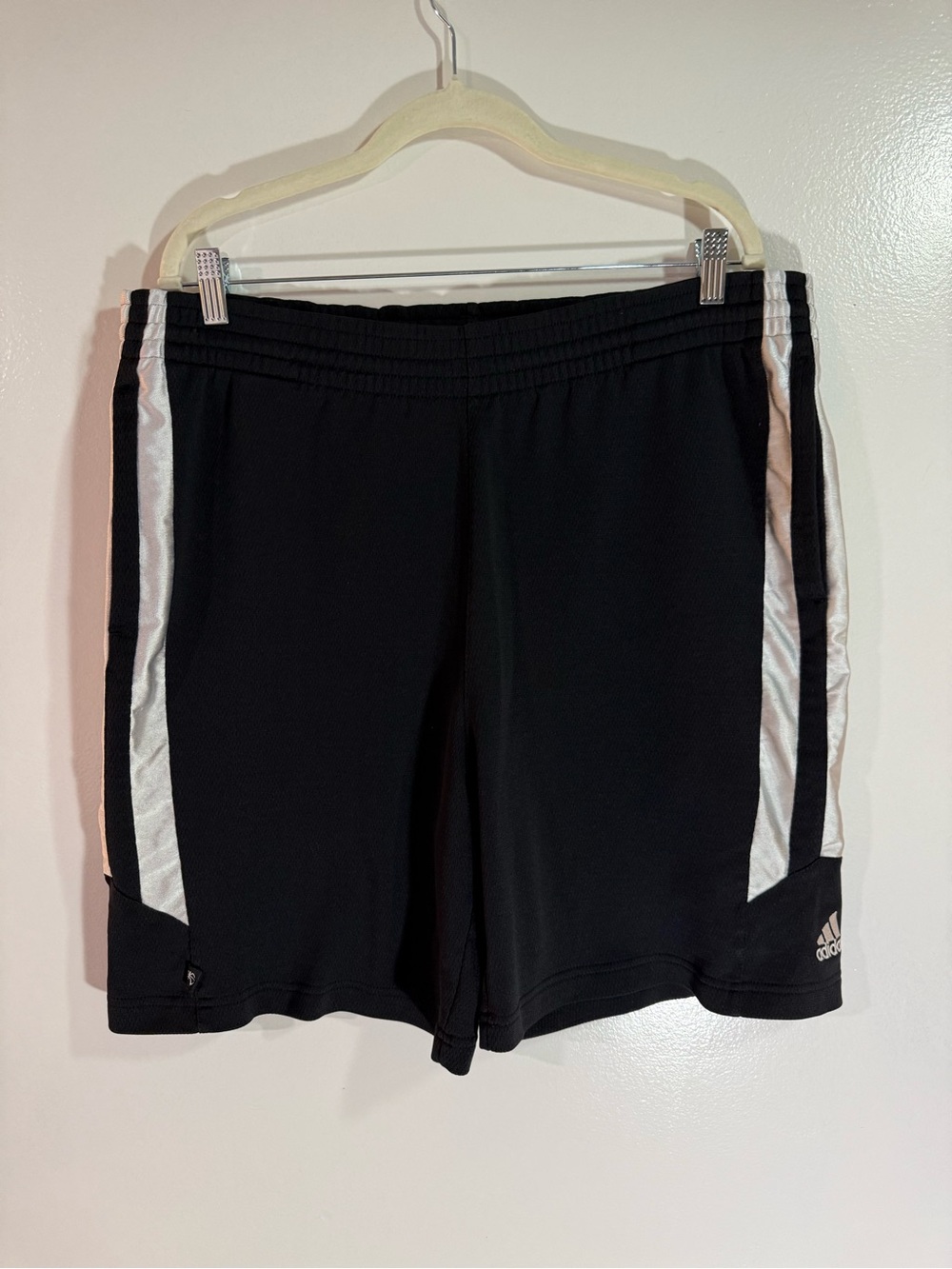adidas Black Athletic Shorts with White Side Panels